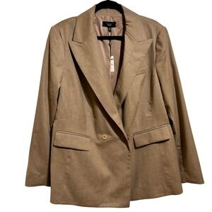 Talbots Woman 20W Blazer Jacket Camel Corpcore Wool Blend Double Breasted